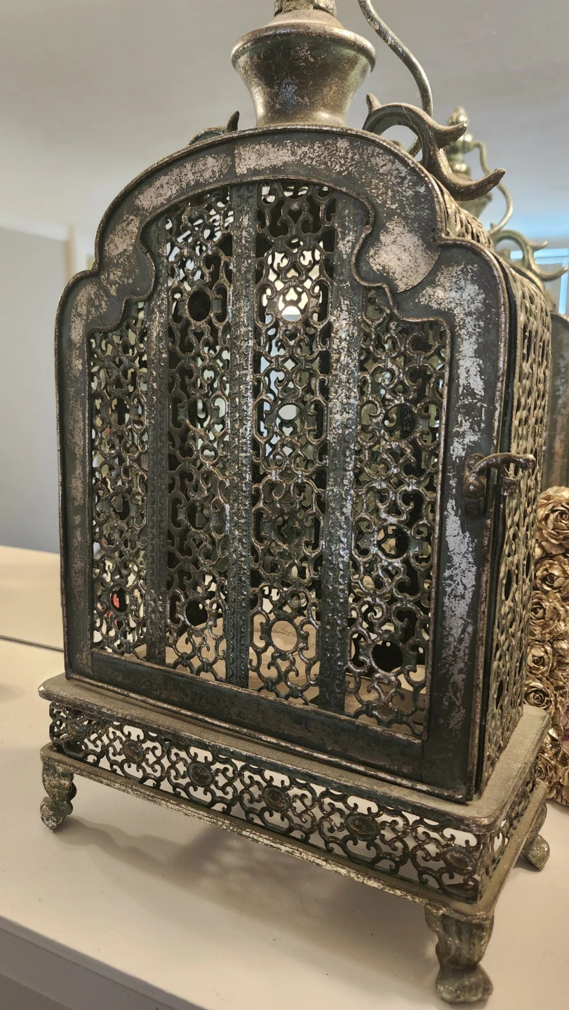 Ornate Metal Lantern / Candle Holder