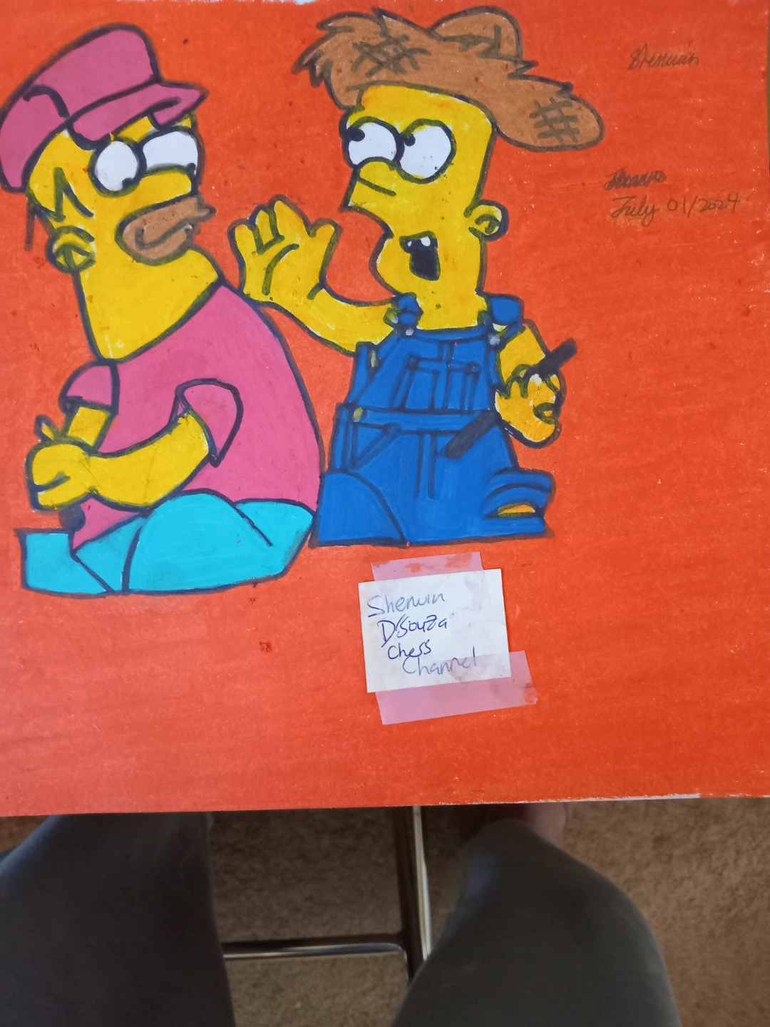 Homer and Bart Simpson Drawing by Custom Artist Sherwin - photo 2