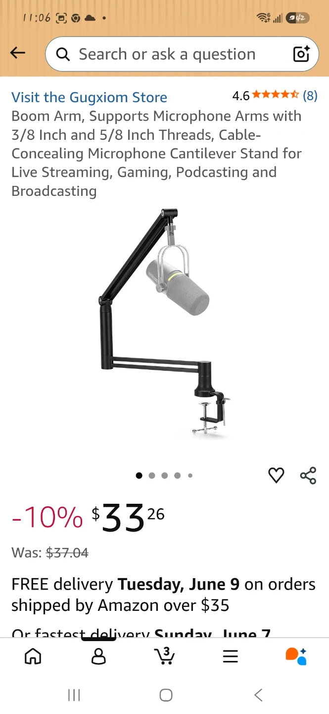 Microphone Boom Arm Desk Mount