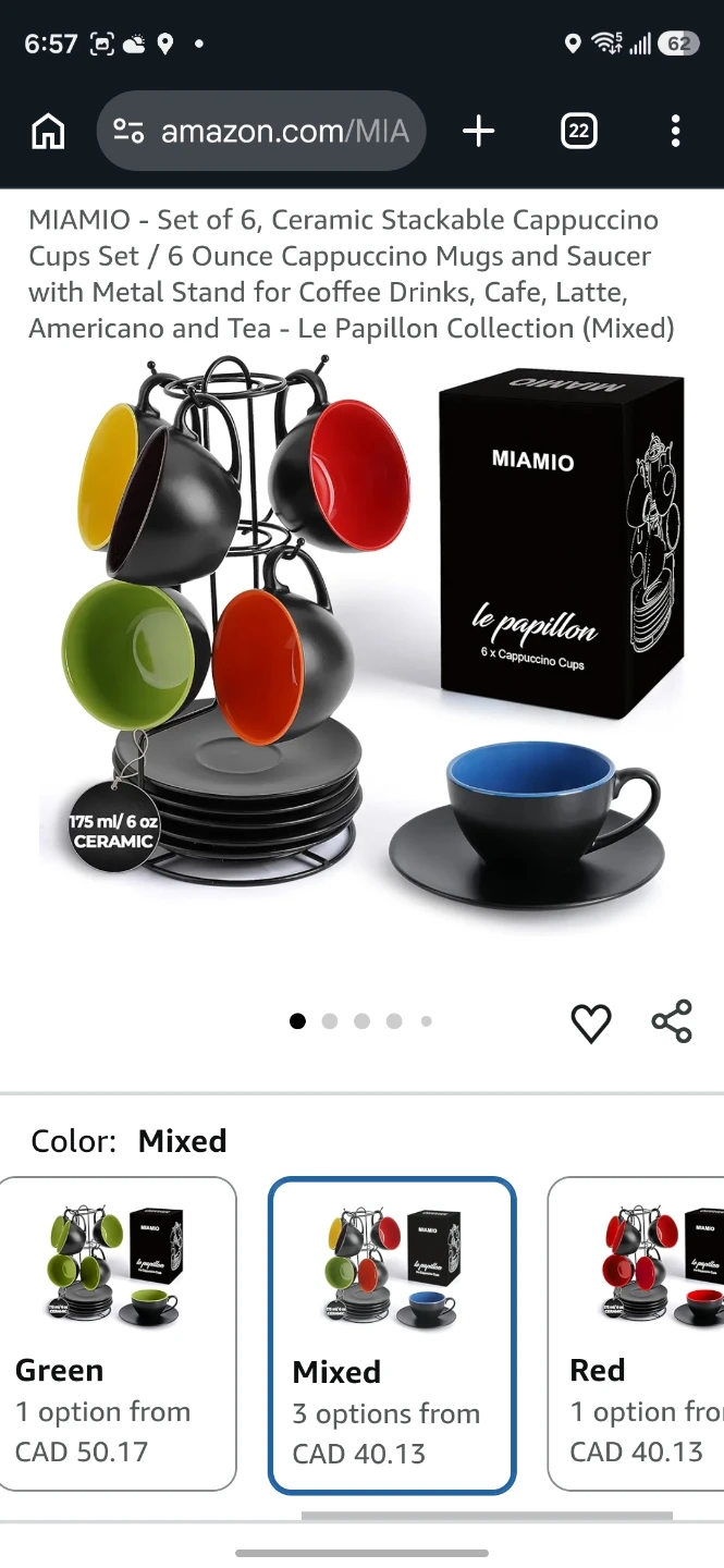 MIAMIO Cappuccino Cups Set with Stand - photo 4