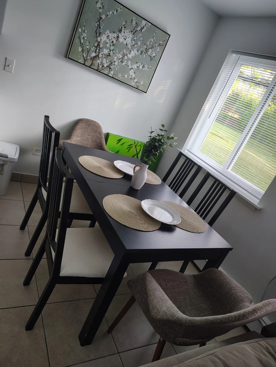 Black Dining Table with 4 Chairs - photo 2
