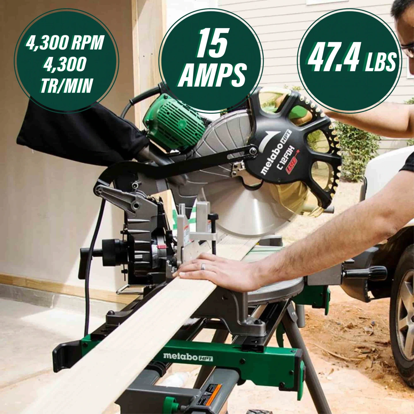 NEW Metabo HPT 12" Dual Bevel Compound Mitre Saw w Laser Marker - photo 4