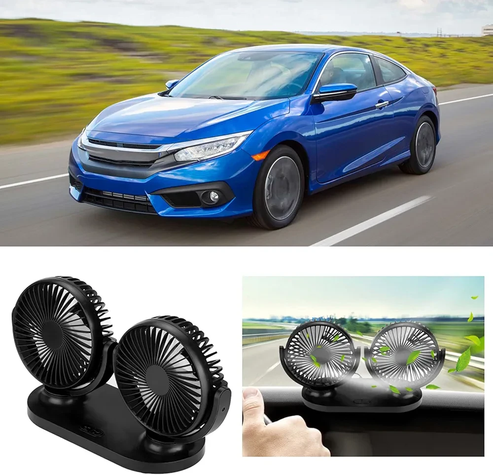 Dual Head Car Fan