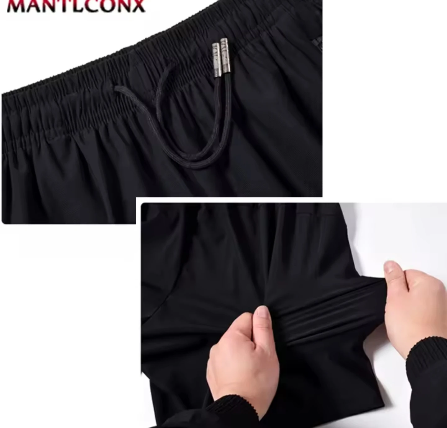 MANTLCXN Men's Black Athletic Shorts with Zipper Pockets - photo 4