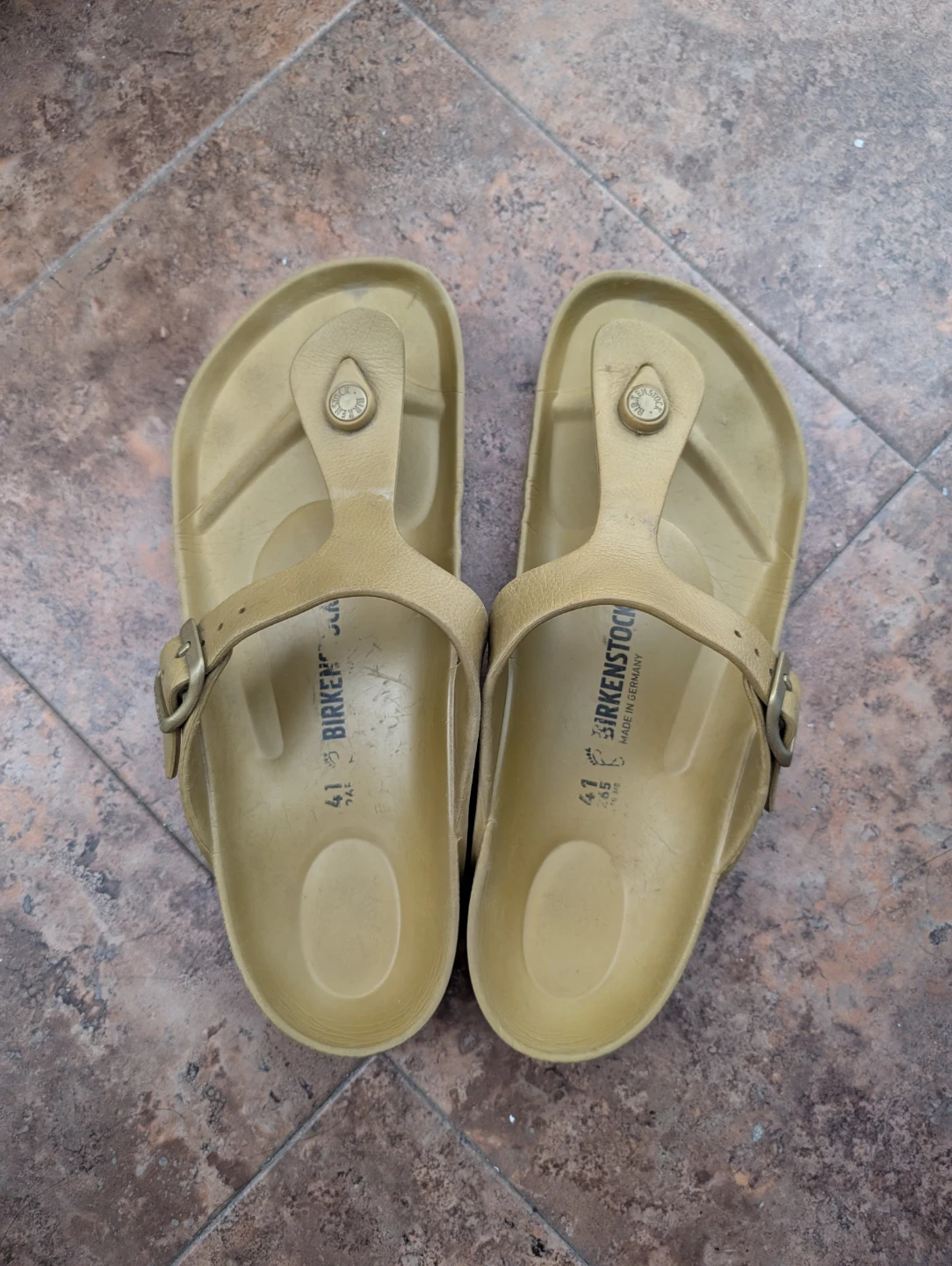 Birkenstock Gizeh Beach Thong Sandals Slippers Gold EU 41