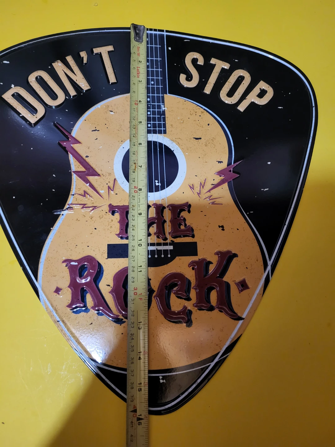 Don't Stop The Rock Guitar Tin Sign - photo 4