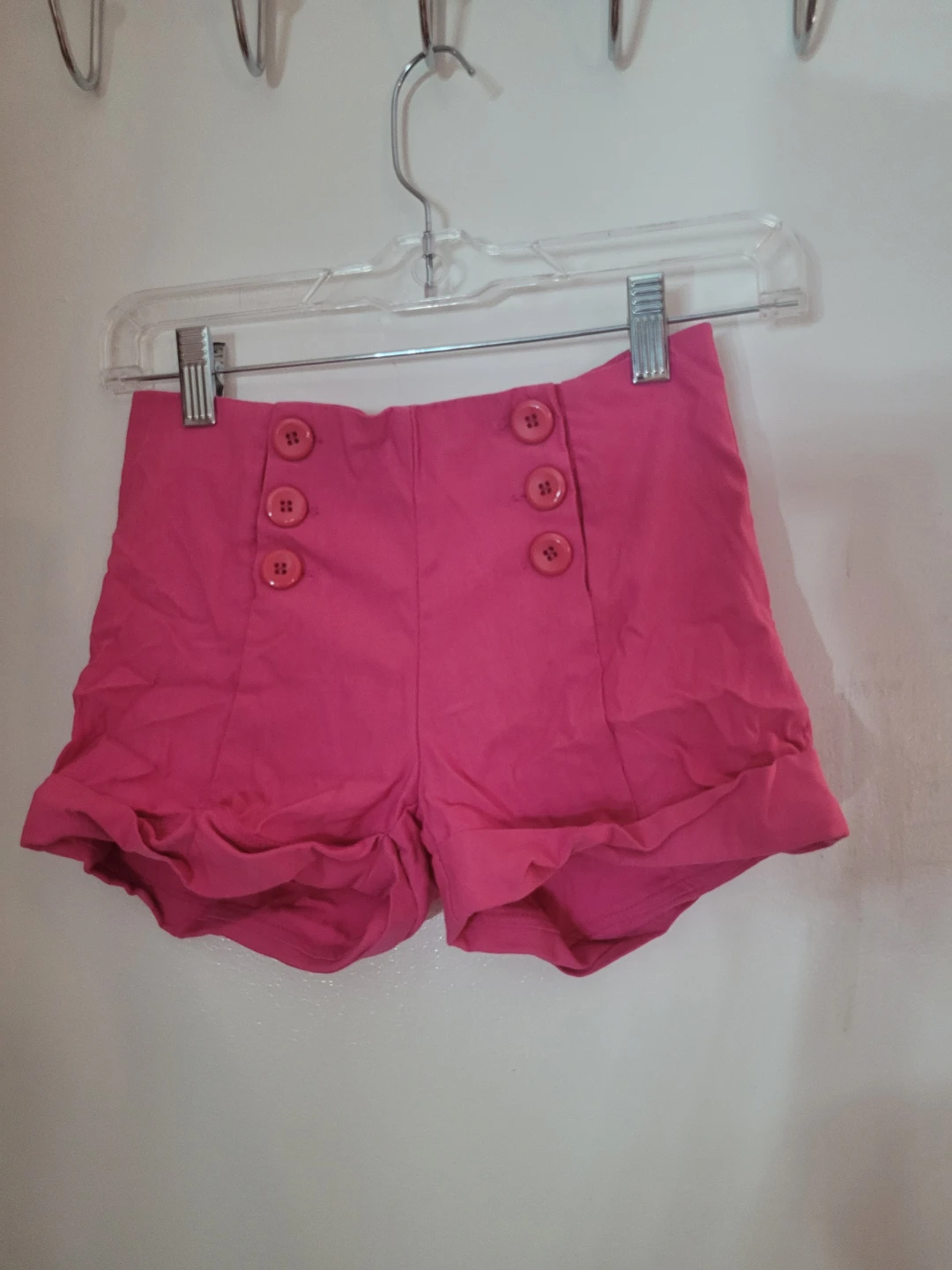 Hot Pink Sailor Button Shorts