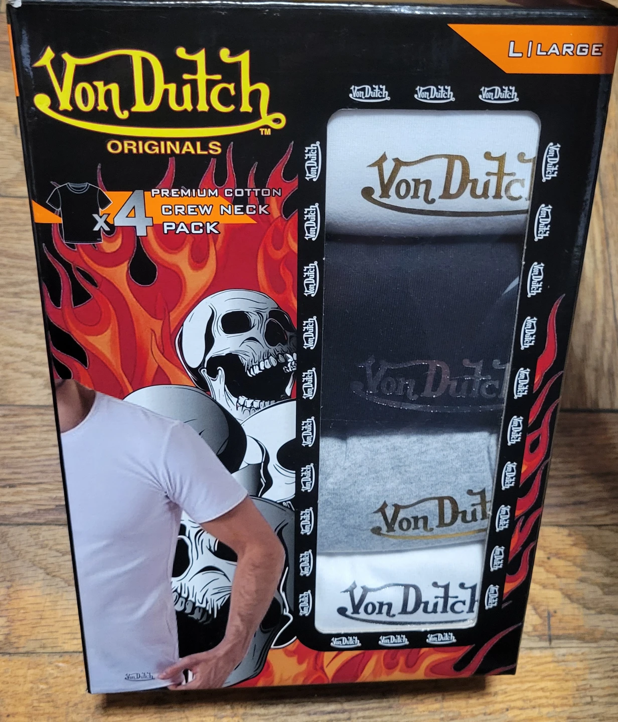 Von Dutch Men's Premium Cotton Crew Neck T-Shirts - 4 Pack