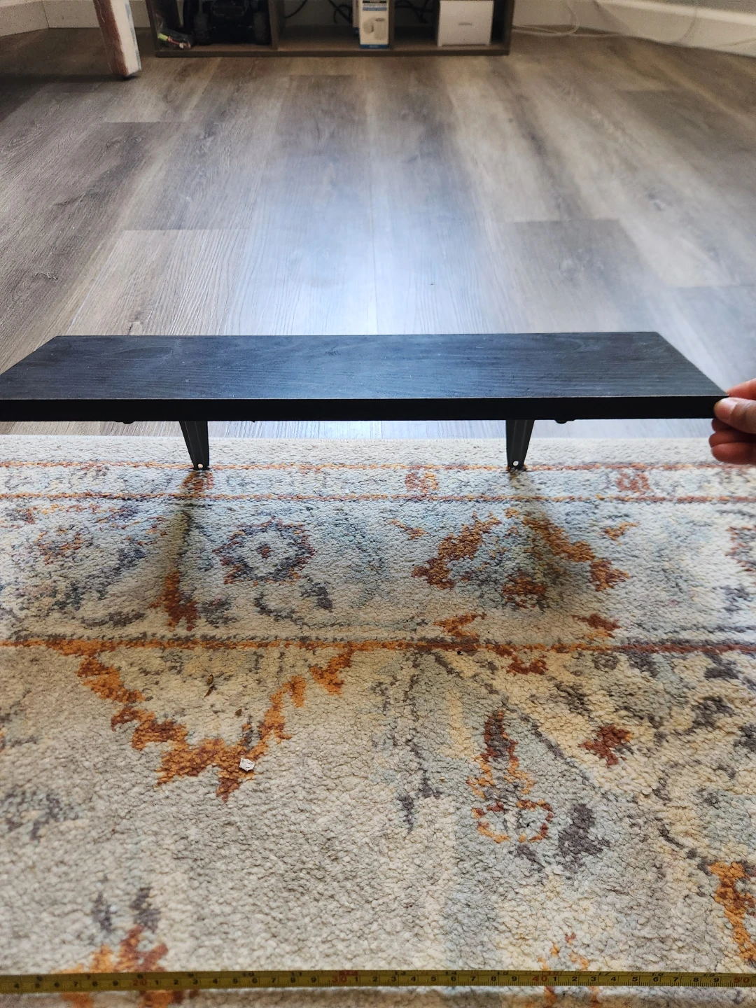 Black Wall Shelf with Brackets