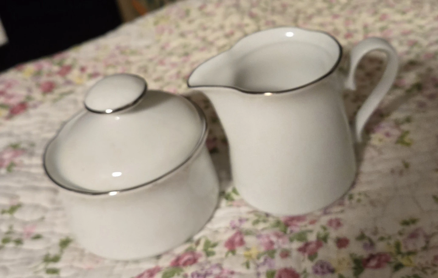 White Ceramic Coffee Pot Set with Sugar Bowl and Creamer - photo 5