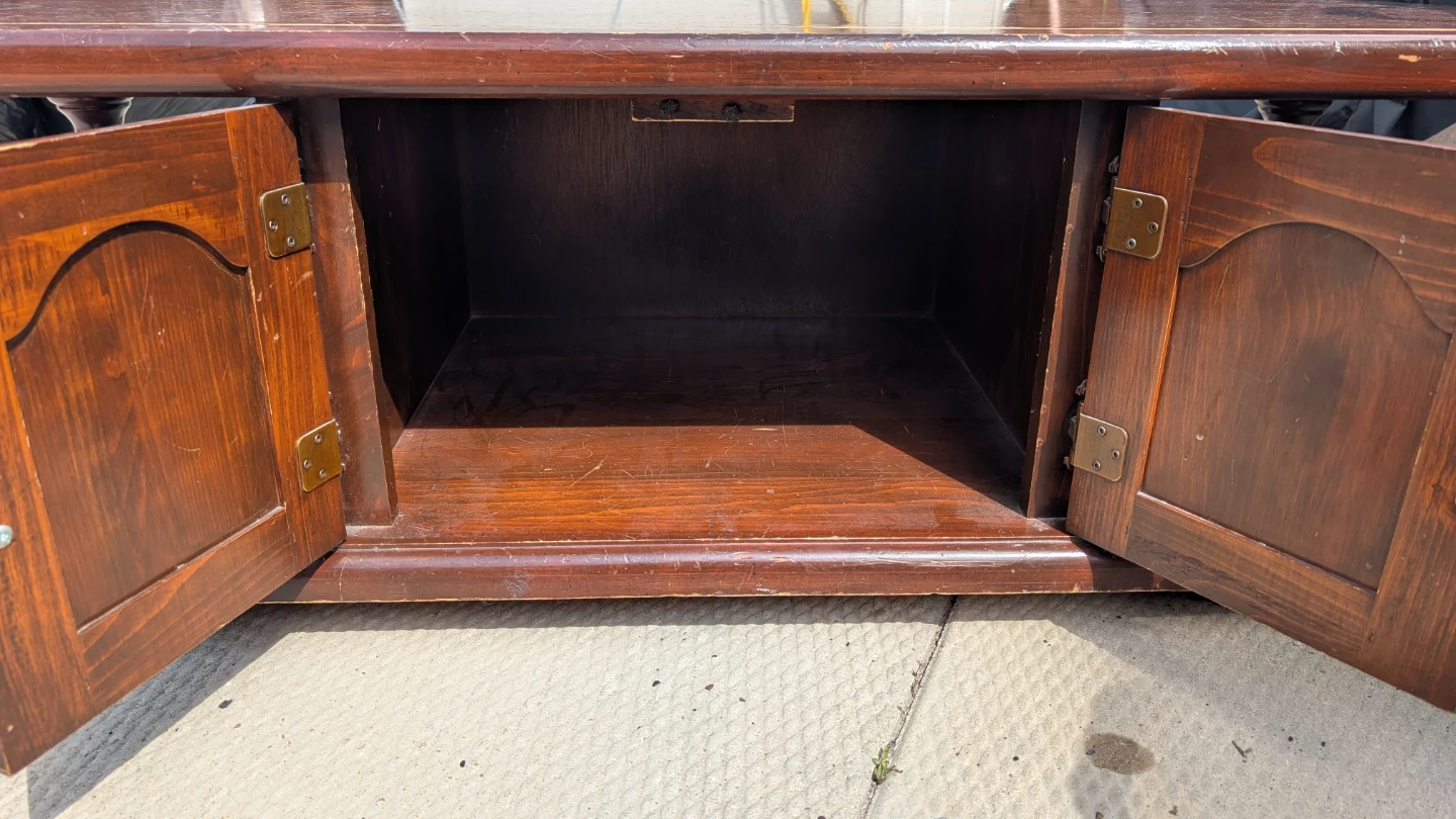 Wooden Coffee Table with Cabinet Storage - photo 2