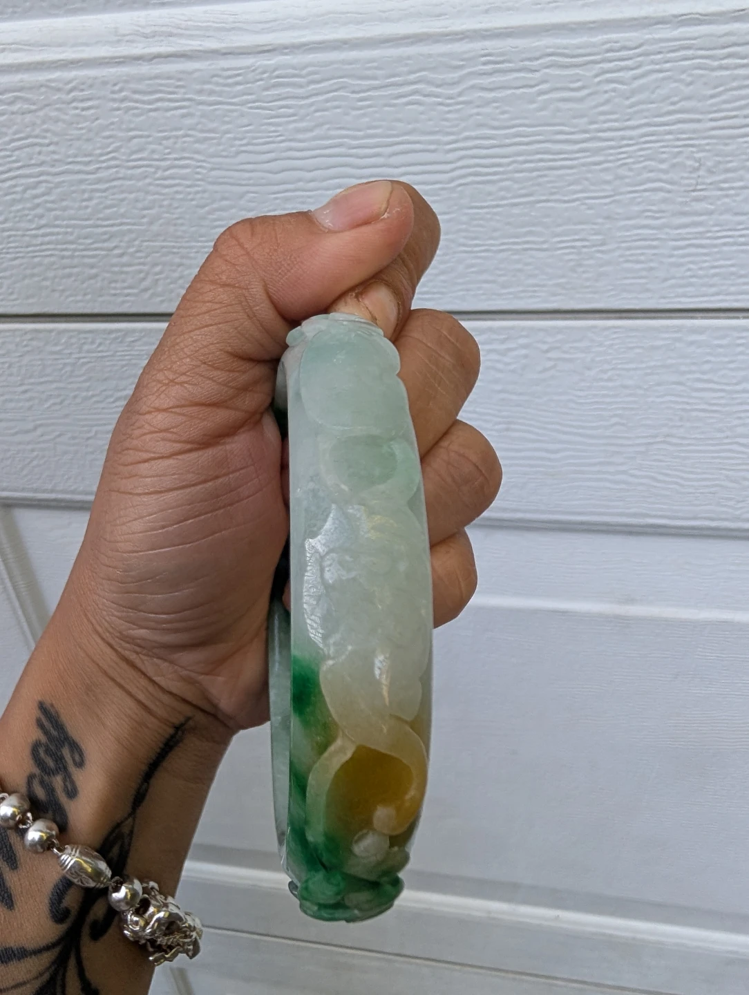 ⚽Carved Jade Bangle Bracelet - photo 4