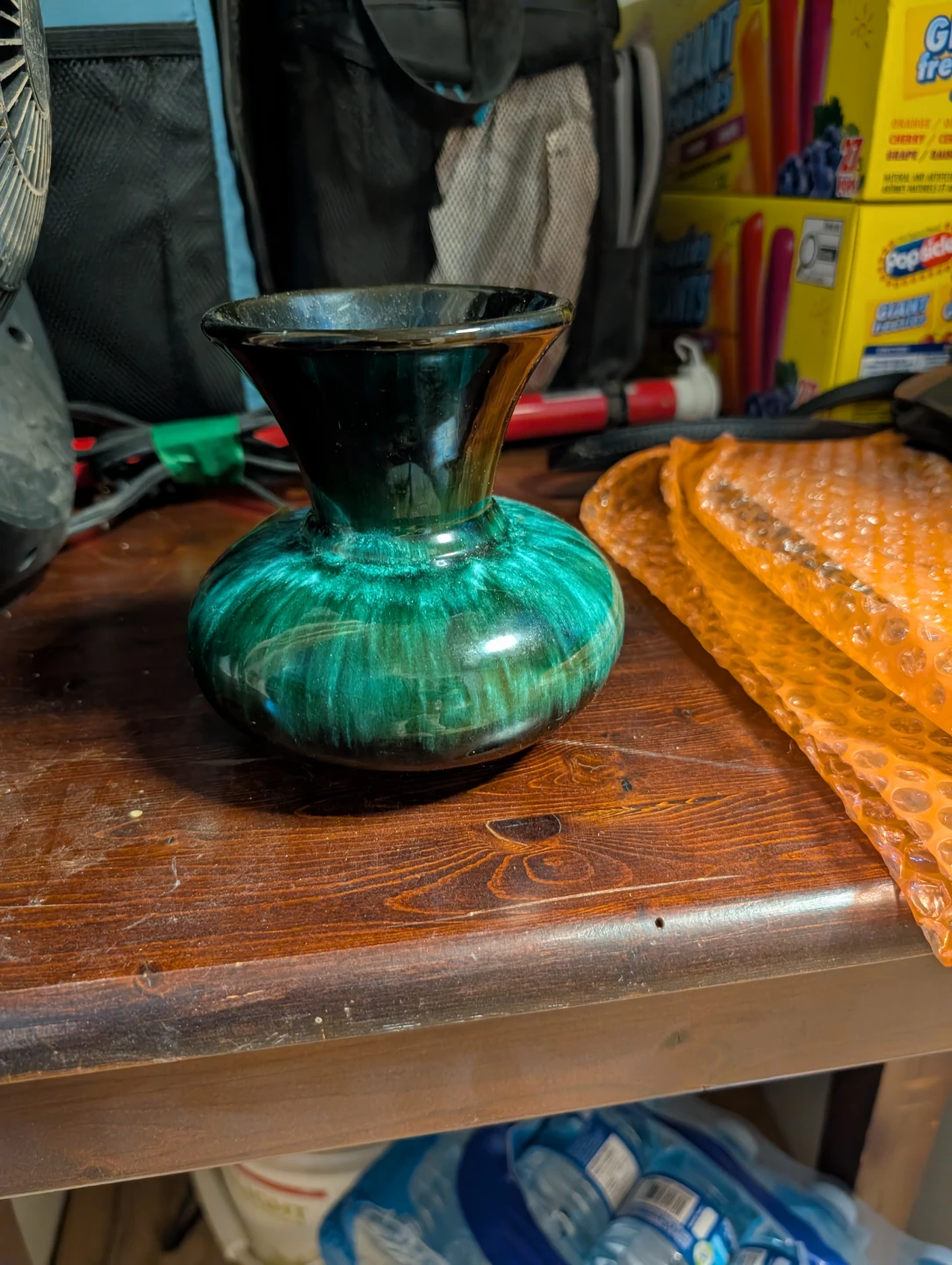 Green Glazed Ceramic Vase