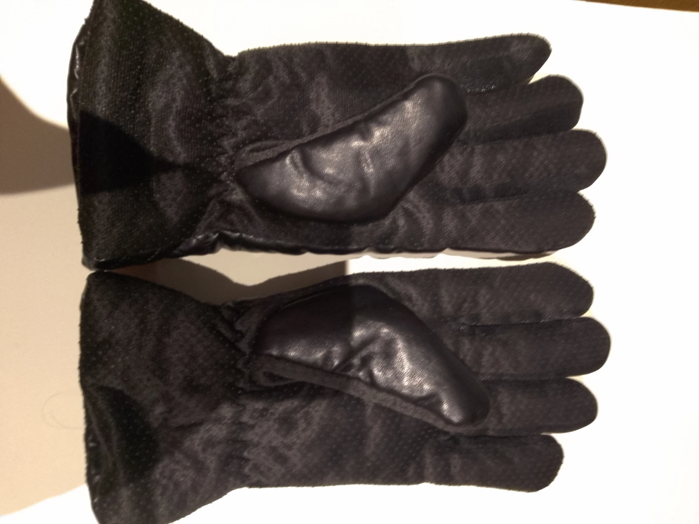 Black quilted leather gloves ⚽ - photo 2