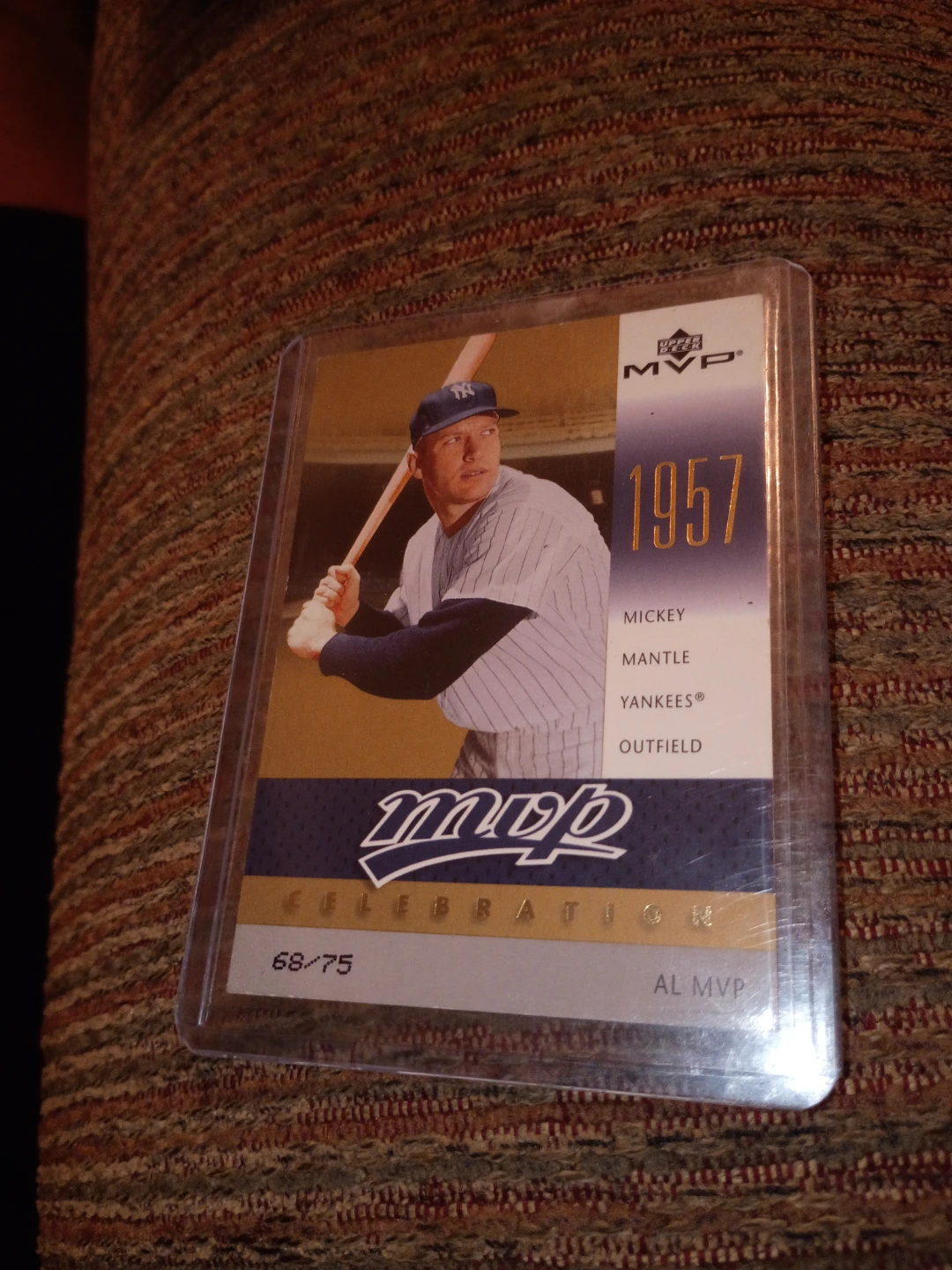 Upper Deck 1957 Mickey Mantle Yankees AL MVP Baseball Card 68/75
