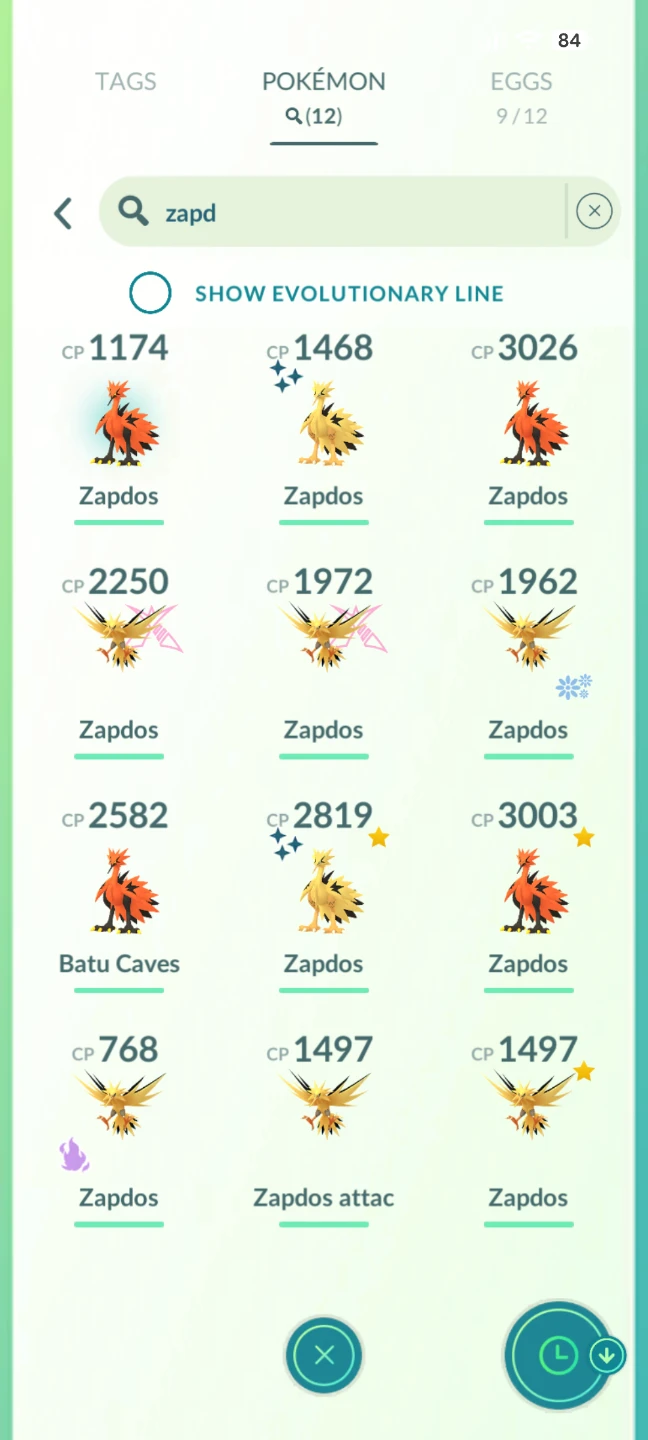 Pokémon Zapdos In-Game Items