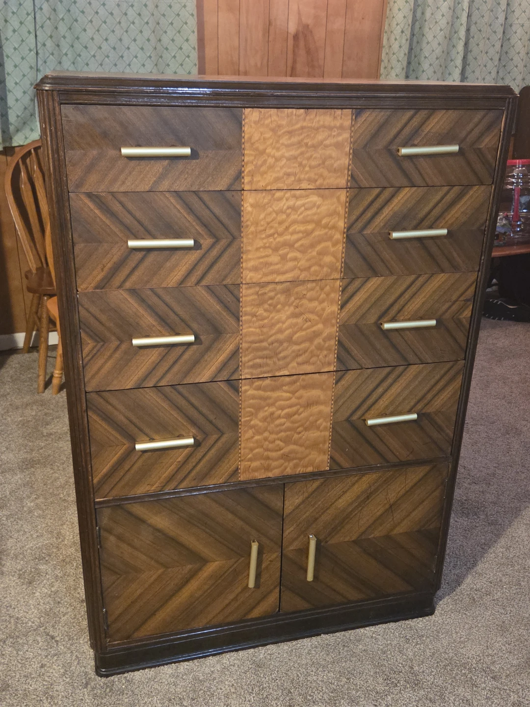 Vintage Waterfall Dresser with 4 Drawers - photo 5