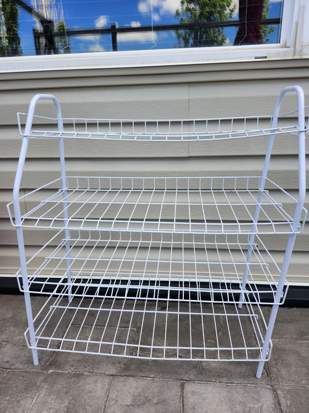 White 4-Tier Wire Shelf Unit