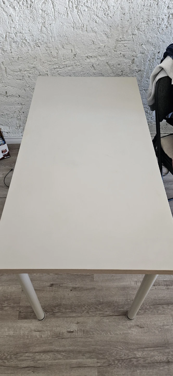 White Desk with Metal Legs