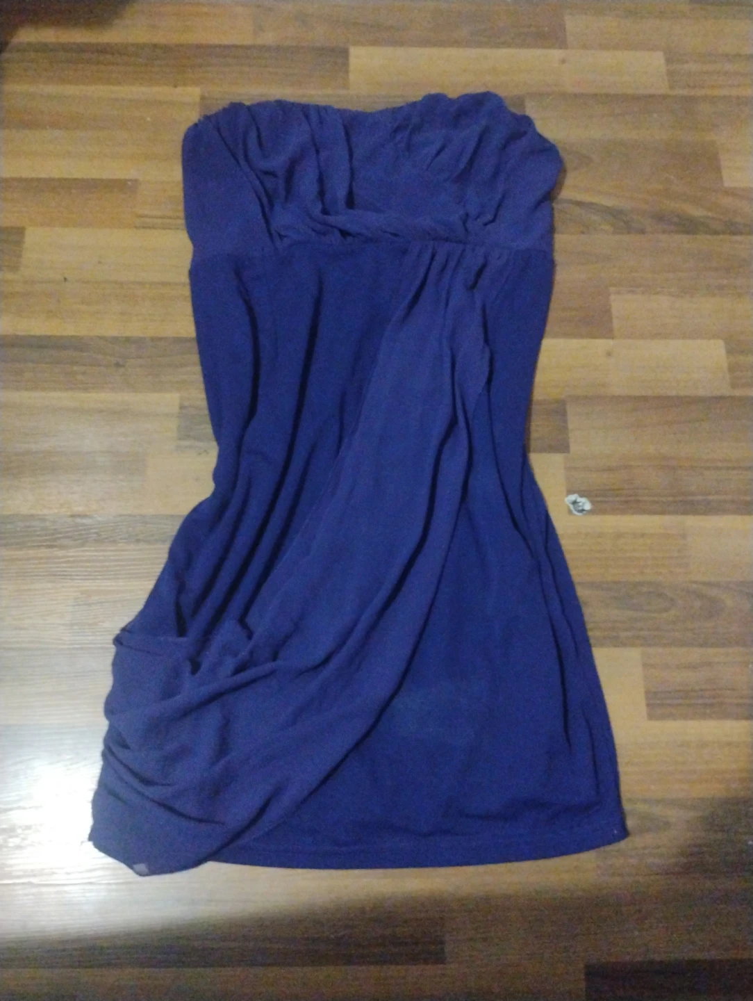 Dark purple strapless dress