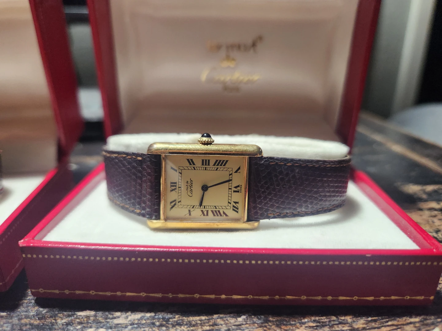 Cartier Argent Plaque OR G 20m Swiss Watch - photo 2