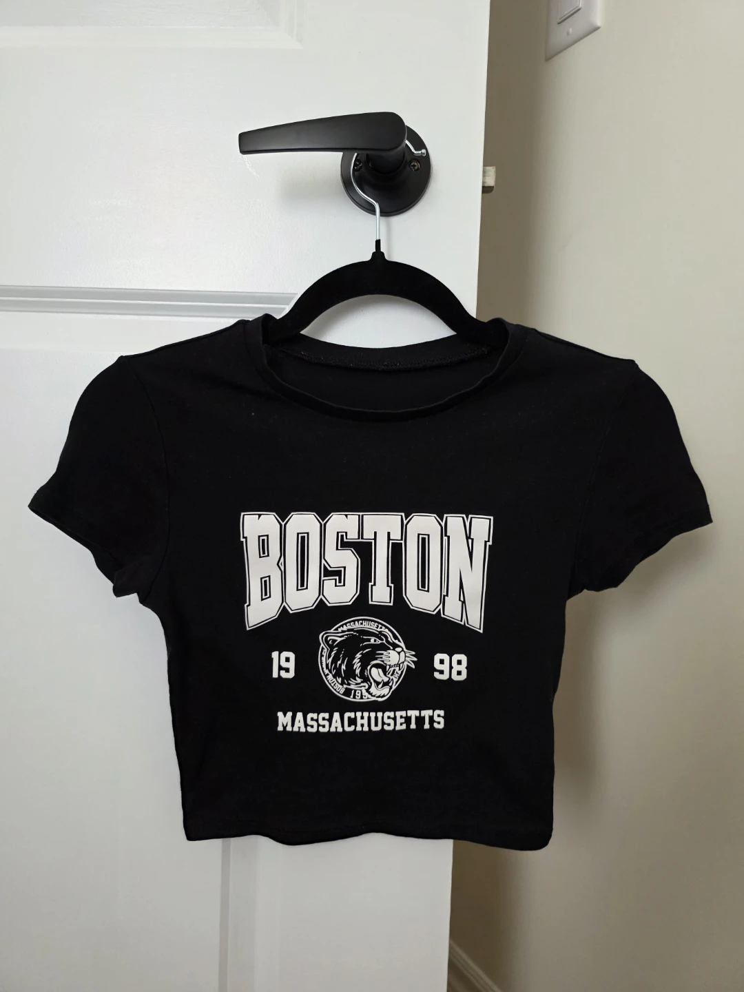 Garage Black Boston Graphic Crop Top