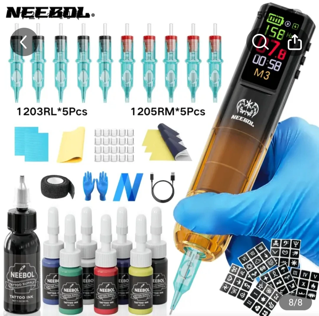NEEBOL Tattoo Kit with Machine, Ink and Needles