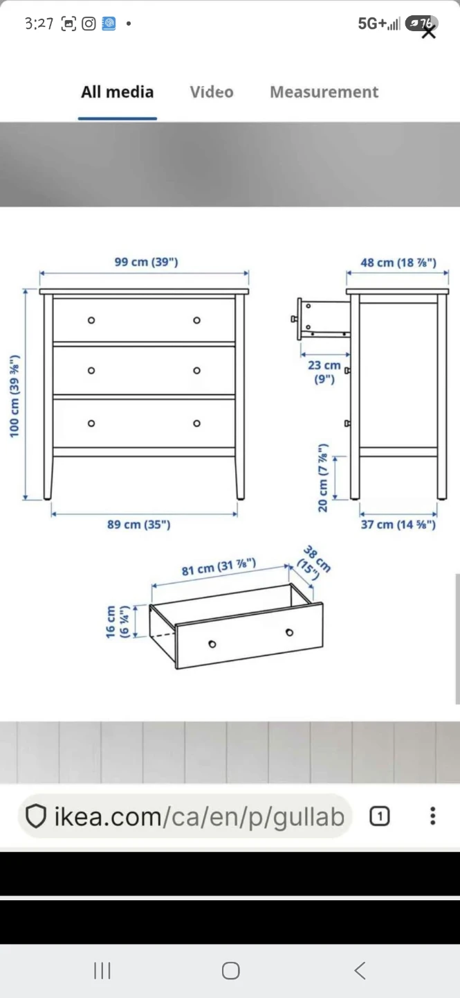 Dresser Large Grey Gullaberg Ikea - photo 3