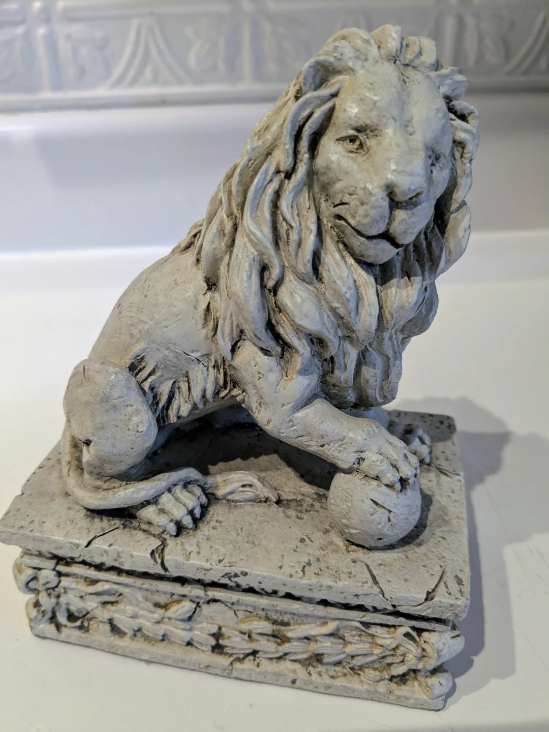 Antique white lion