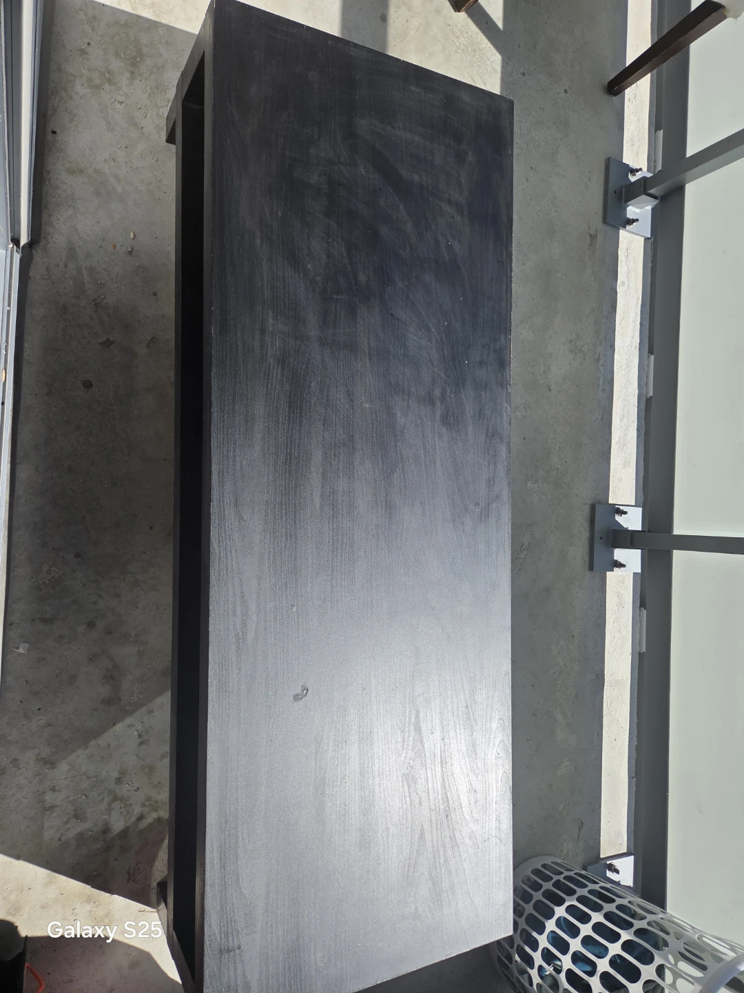 Black Wooden Storage Bench