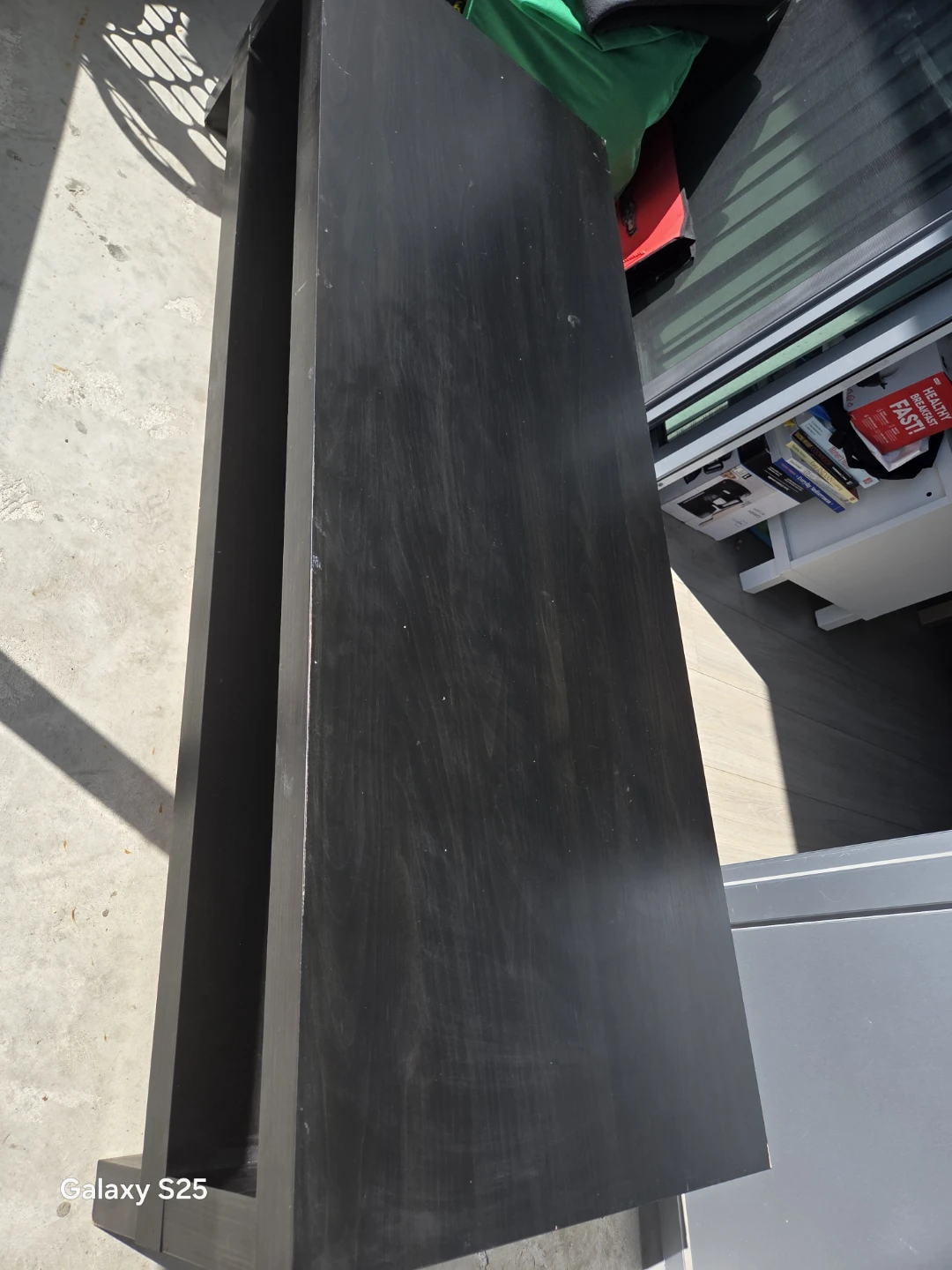 Black Wooden Storage Bench - photo 2