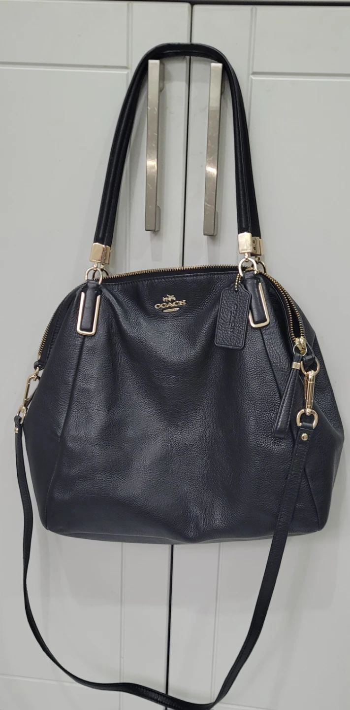 Black Leather Coach Purse - photo 5