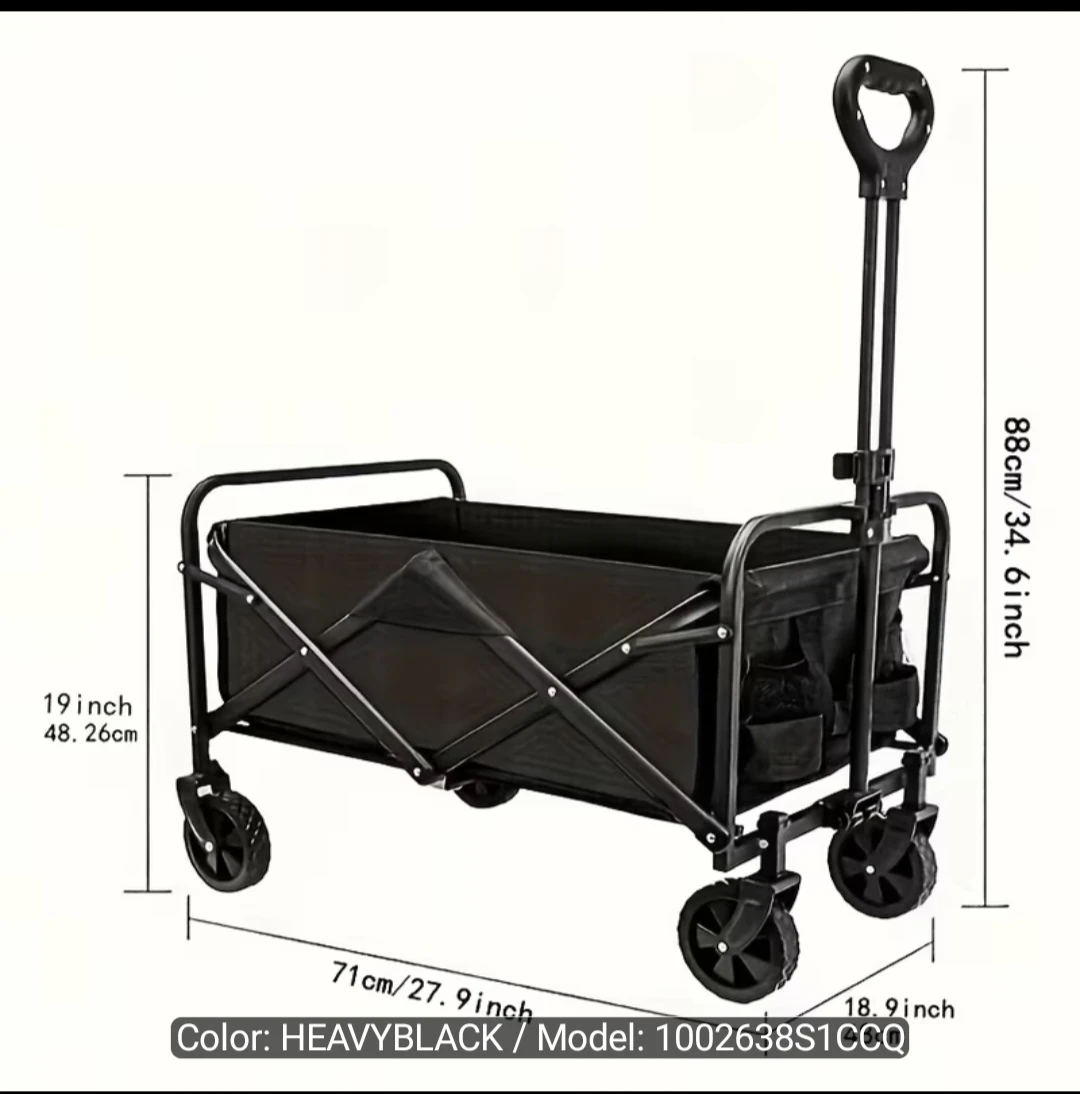 Heavy duty Black Outdoor Camping Shopping Sports Wagon Cart - photo 5