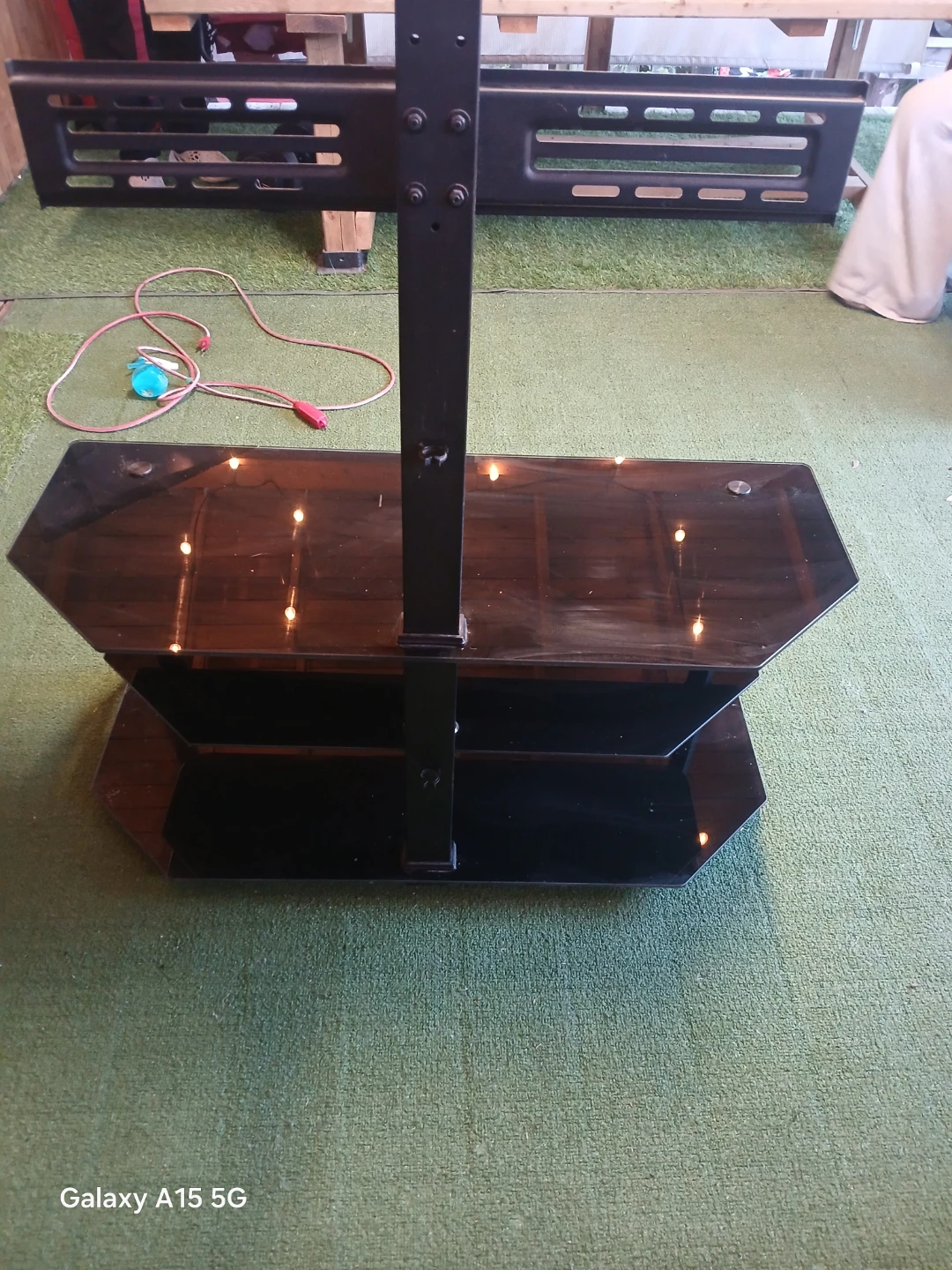 Black Glass TV Stand with Mount - photo 3