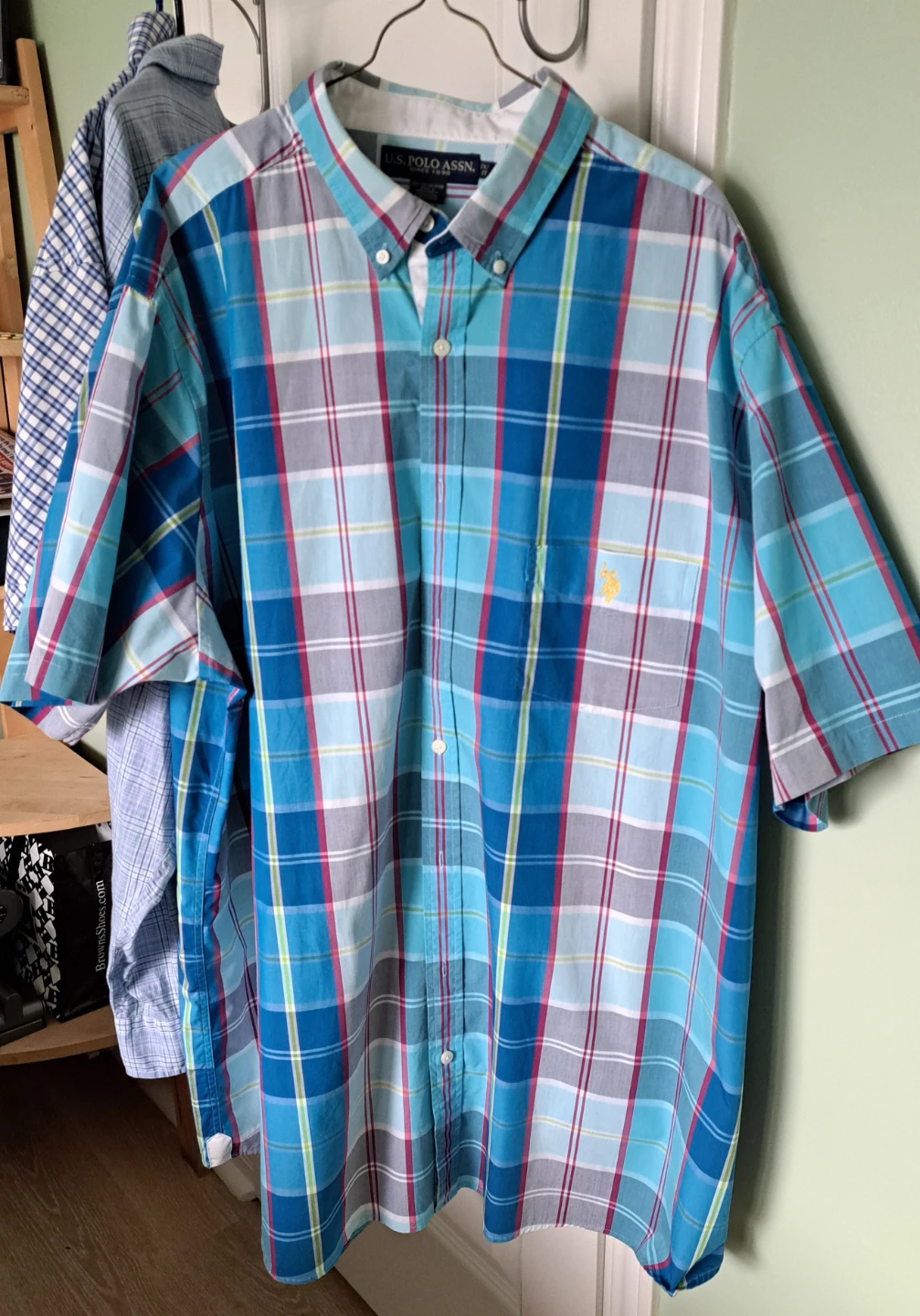 U.S. Polo Assn. Plaid Short Sleeve Shirt 2X/2T