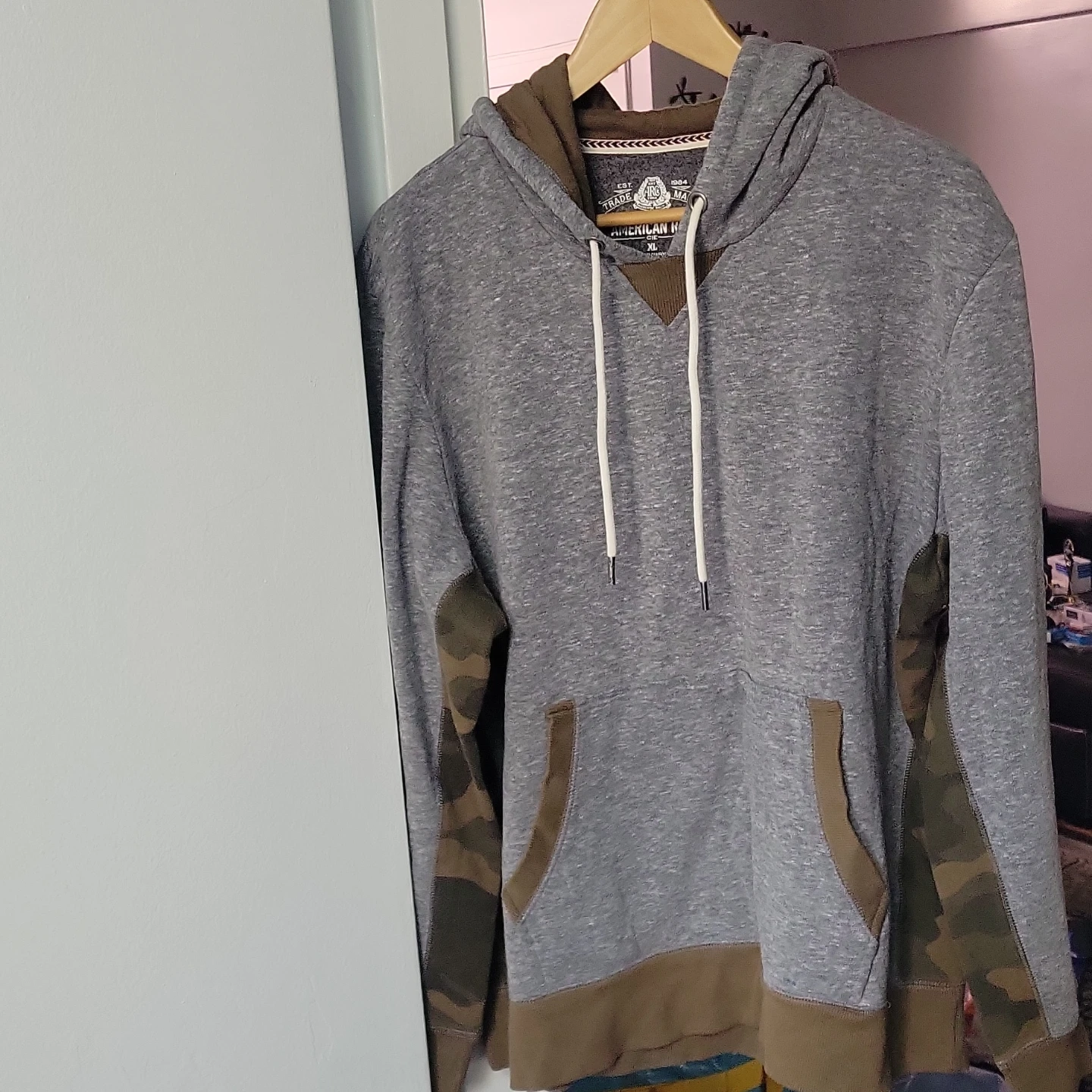 American Rag Cie Men's Hoodie XL Gray Camo Trim - photo 2