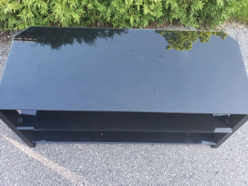 Black Glass Entertainment TV Stand - photo 3