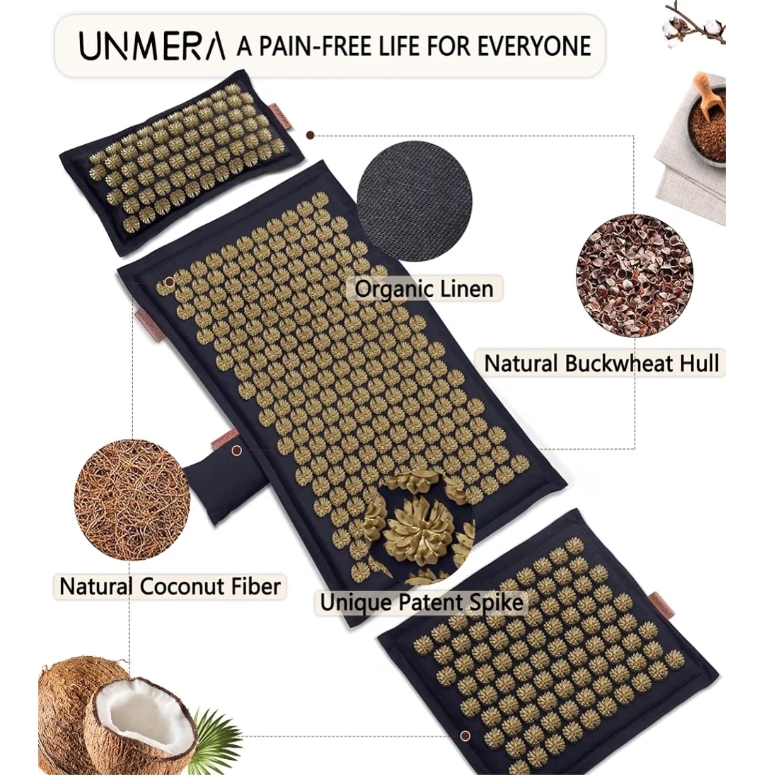 UNMERA Acupressure Mat and Pillow Set,Natural Eco Linen - photo 4