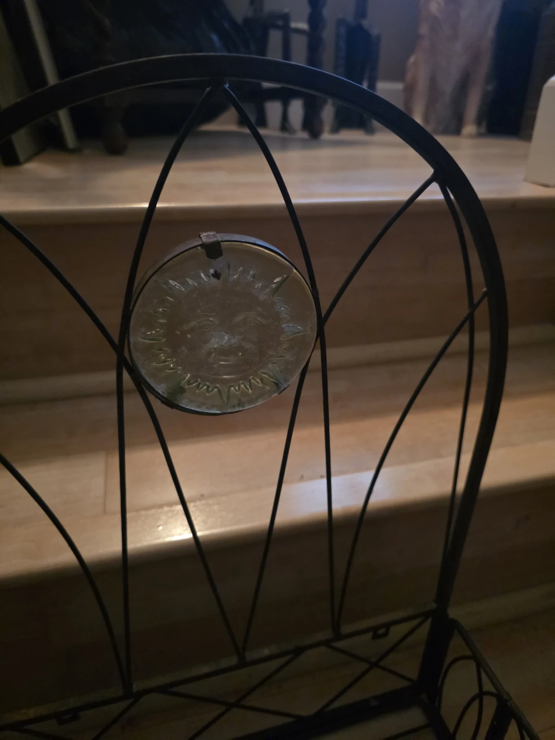 Decorative Metal Wall Shelf with Sun Accent - photo 2
