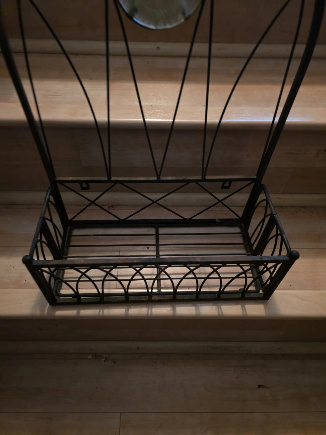Decorative Metal Wall Shelf with Sun Accent - photo 3