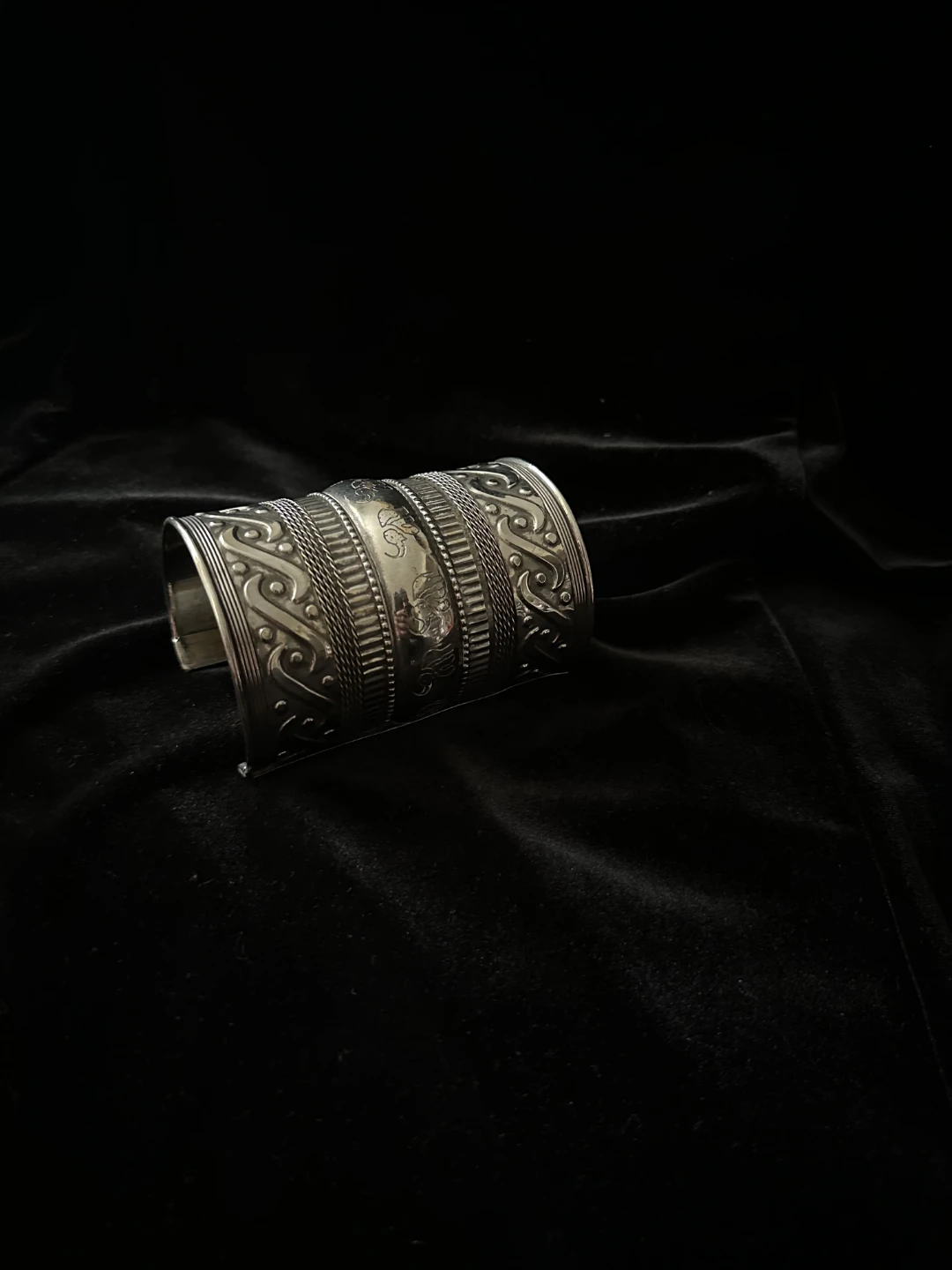 Silver Tone Wide Cuff Bracelet