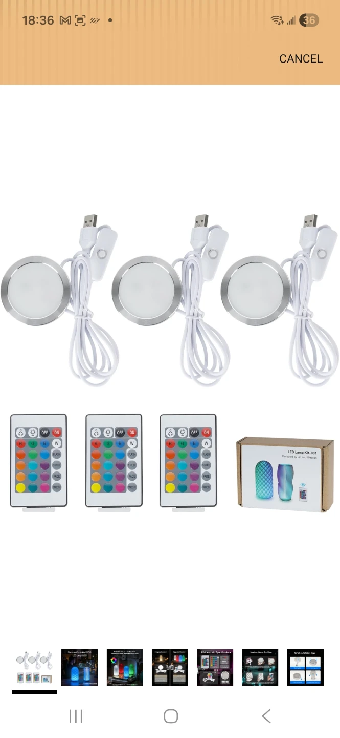 3 pcs USB Multi colour LED Lights with 3 Controllers