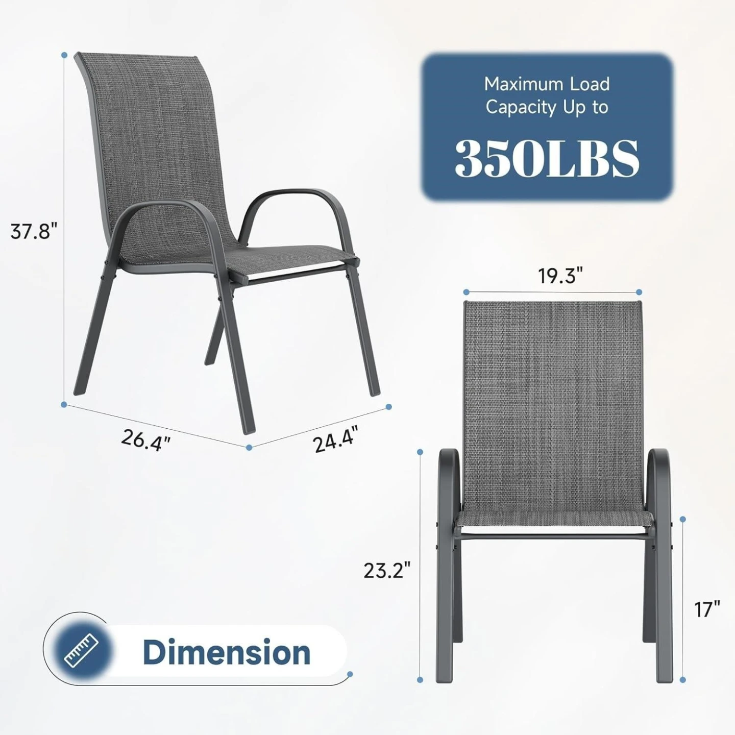 4 brand new Grey Outdoor Dining Chair - photo 3