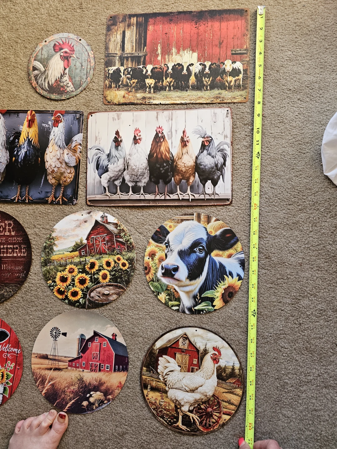 Farm Animal Metal Signs (Set of 8)