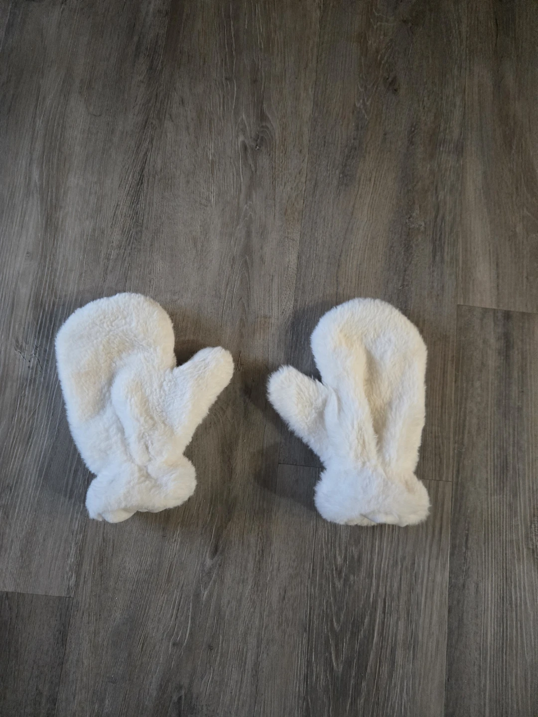 White Fuzzy Mittens