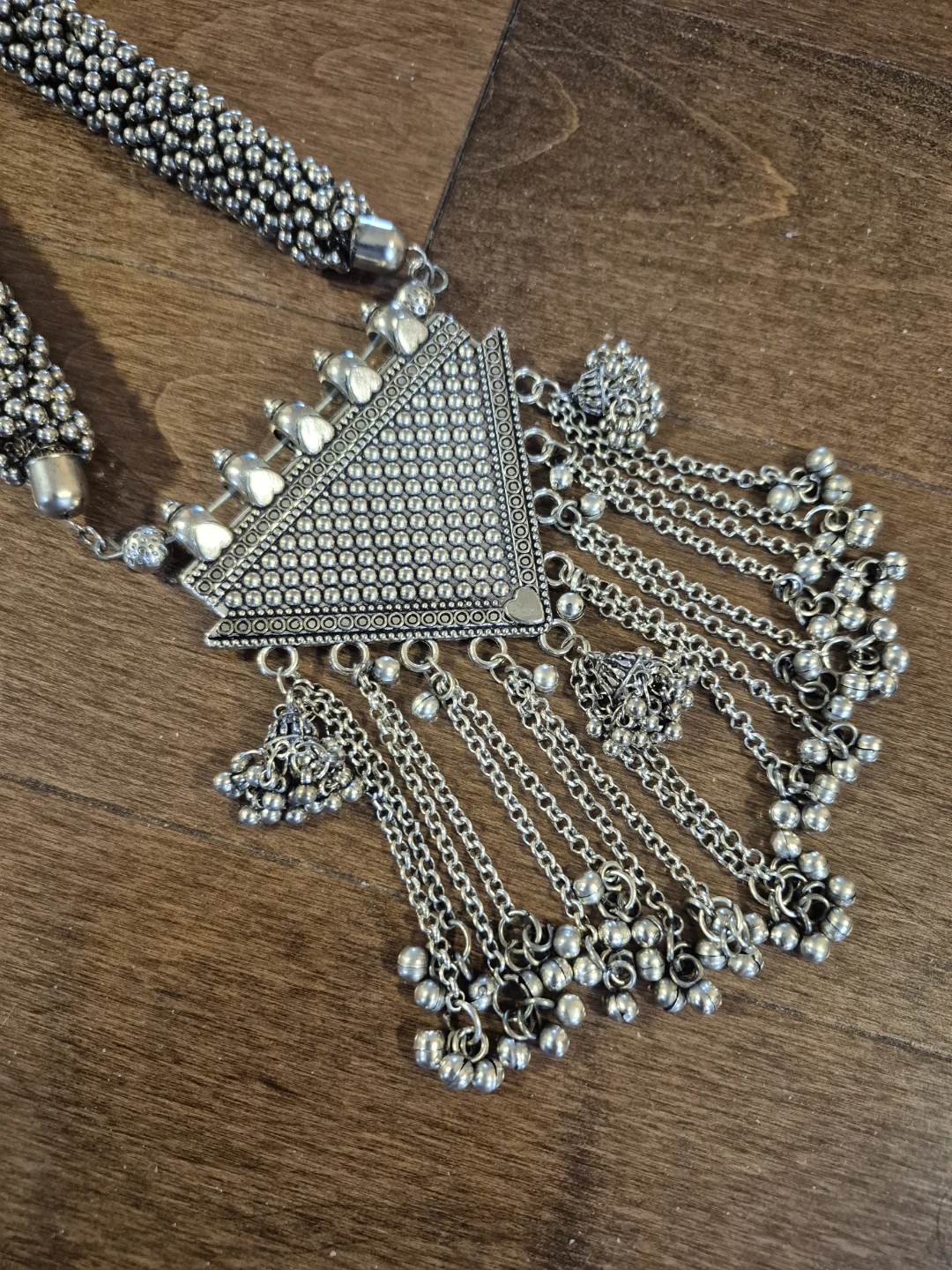 Indian Silver Pendant Necklace - photo 3