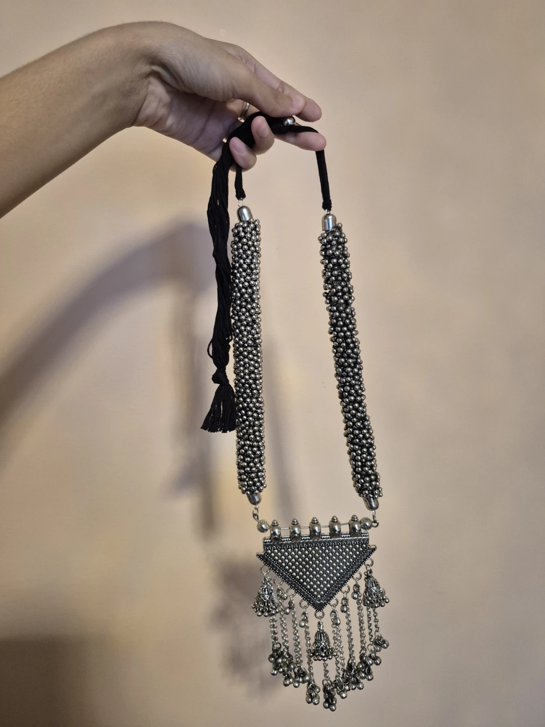 Indian Silver Pendant Necklace - photo 4