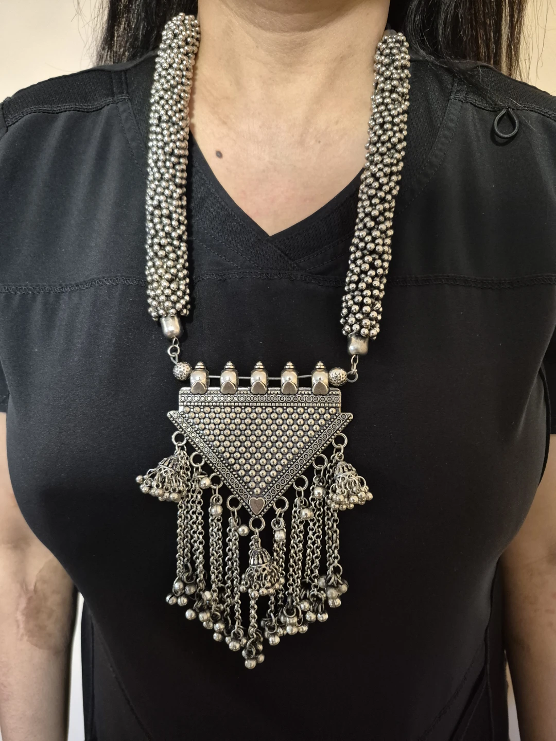 Indian Silver Pendant Necklace