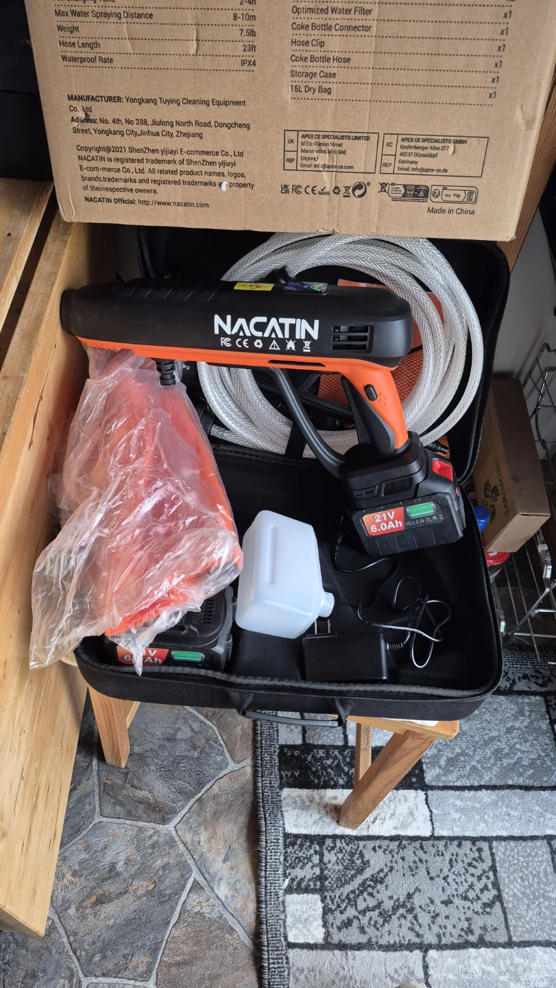 Cordless 21V Pressure Washer with 2 x 6.0Ah Batteries