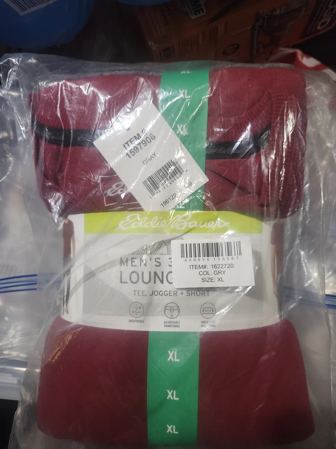 Eddie Bauer Men's Lounge Tee, Jogger + Short Set - XL